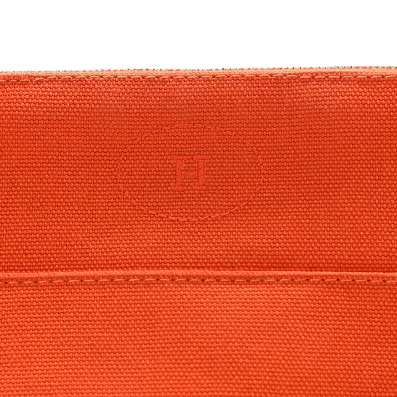 Hermes Cotton Canvas Mini Bolide Travel Cosmetic Pouch Feu 6 of 6
