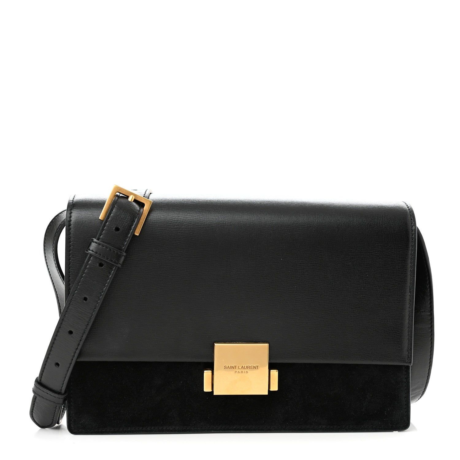 Saint Laurent Smooth Calfskin Suede Medium Bellechasse Black 1 of 14