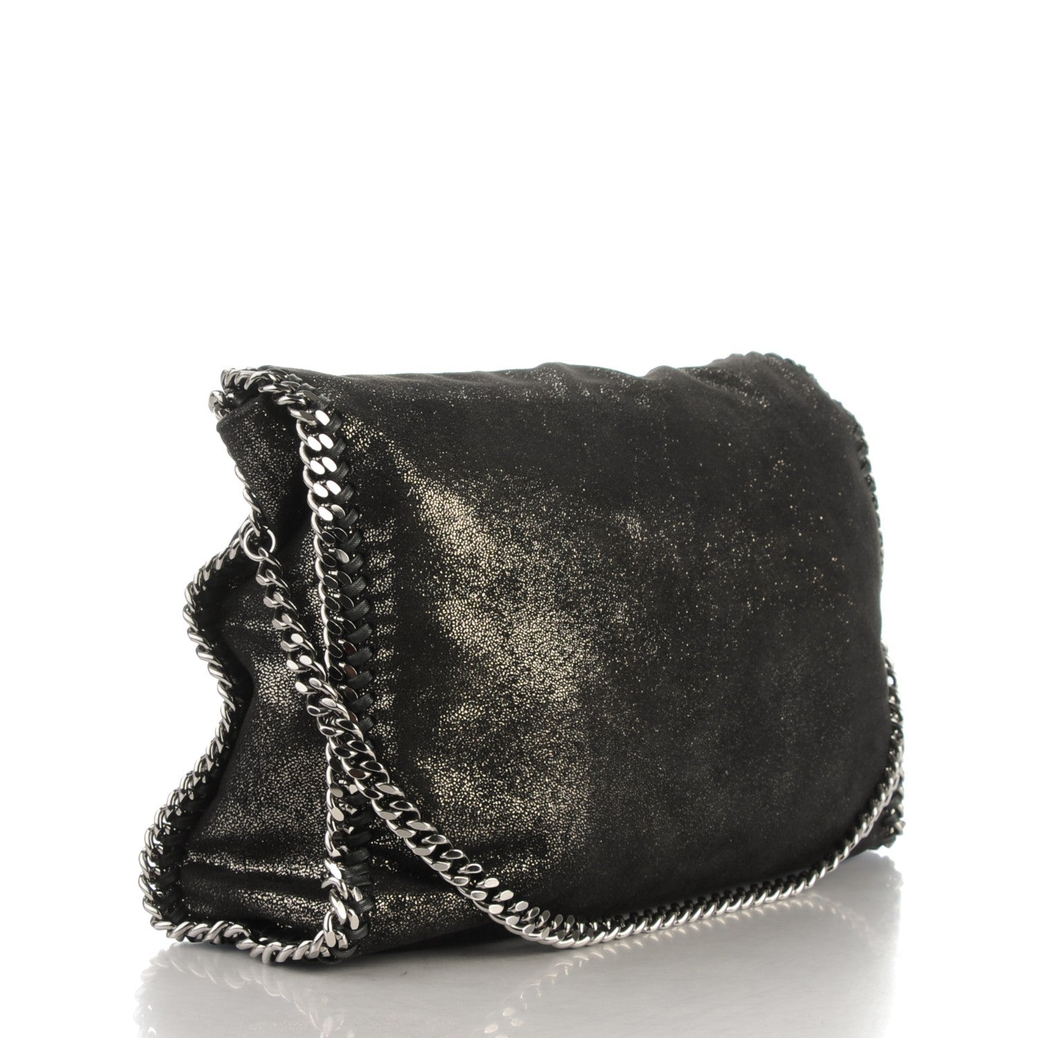 Stella McCartney Chamois Shiny Dotted Falabella Fold Over Tote Ruthenium 3 of 6