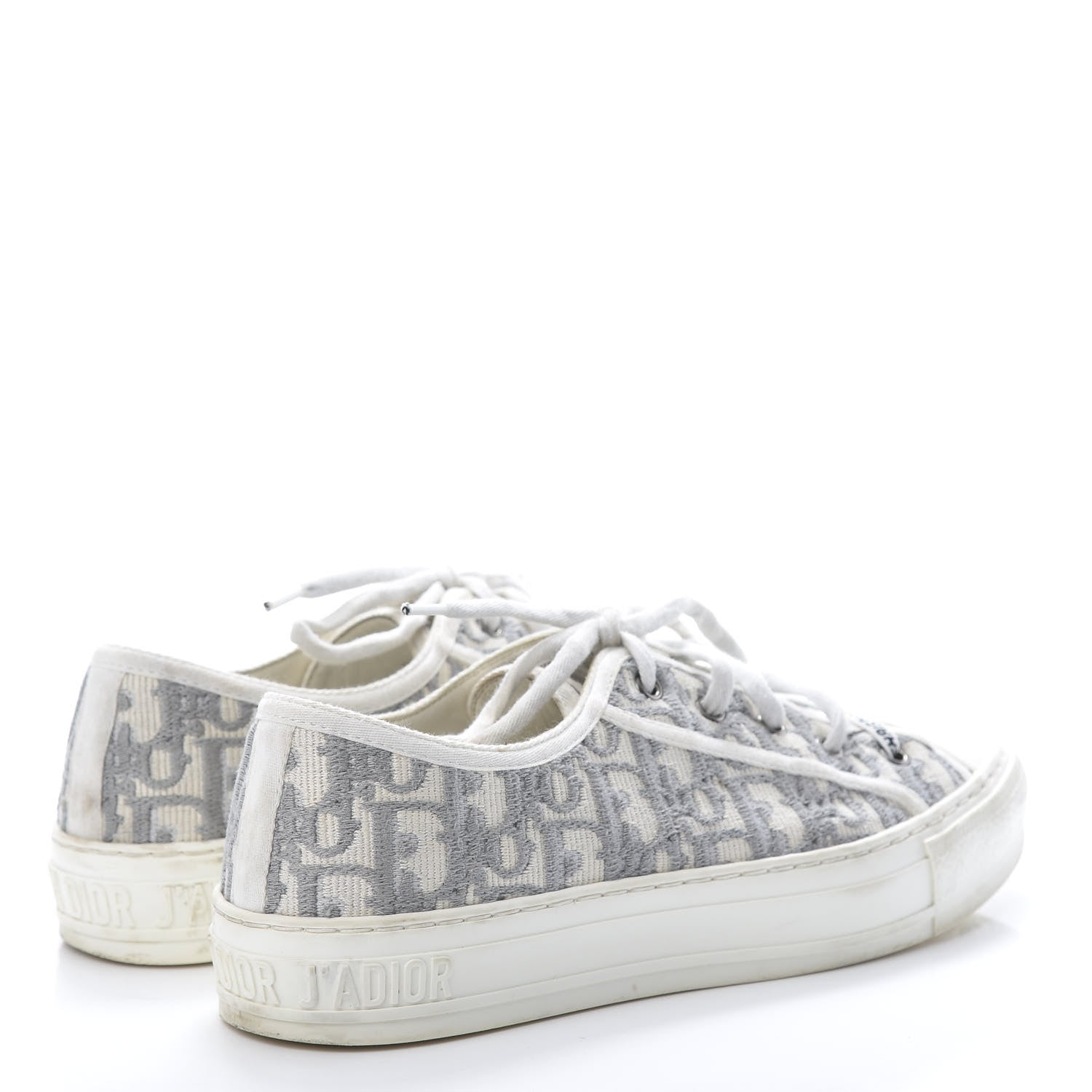 Christian Dior Canvas Oblique Walk'N'Dior Low Top Sneakers 39.5 Grey Stone 4 of 10