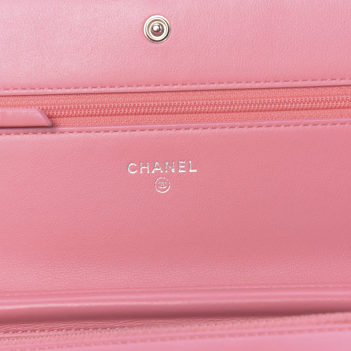 Calfskin Chevron Quilted Boy Wallet On Chain WOC Pink