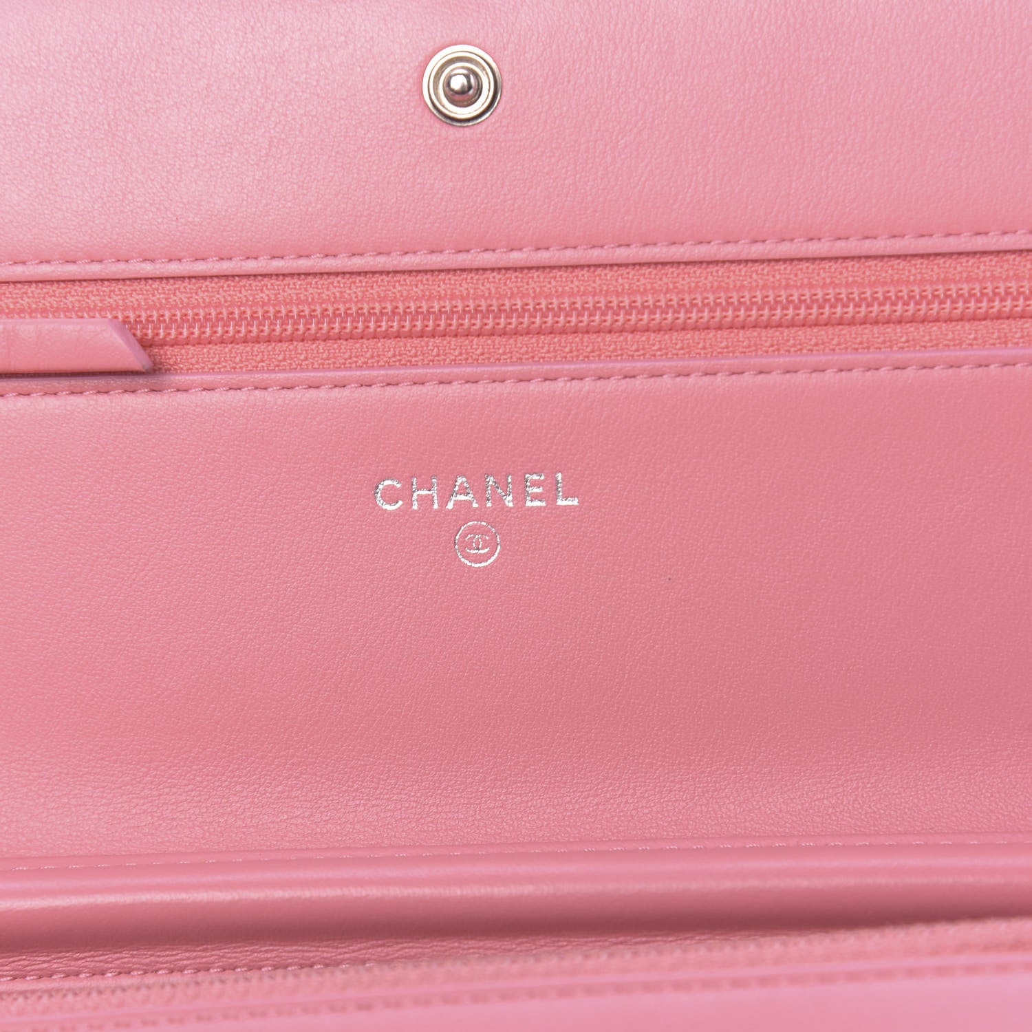 Chanel Calfskin Chevron Quilted Boy Wallet On Chain WOC Pink 6 of 11