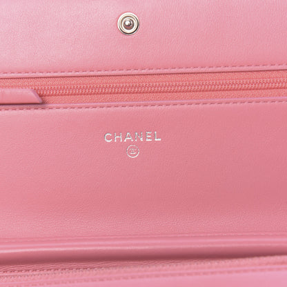 Chanel Calfskin Chevron Quilted Boy Wallet On Chain WOC Pink 6 of 11