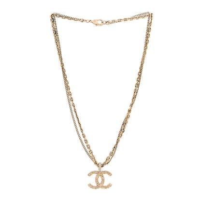 Chanel Crystal CC Multi Strand Chain Necklace Gold 2 of 5