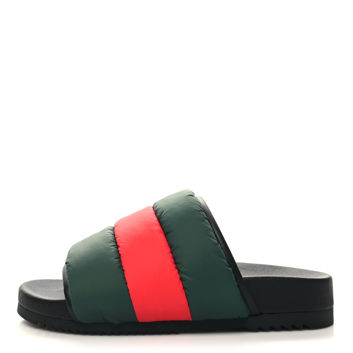 Gucci Nylon Web Womens Slide Sandals 35 Black Green Red 1 of 8