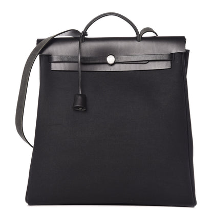 Hermes Toile Vache Calfskin Herbag 39 MM Black 1 of 24
