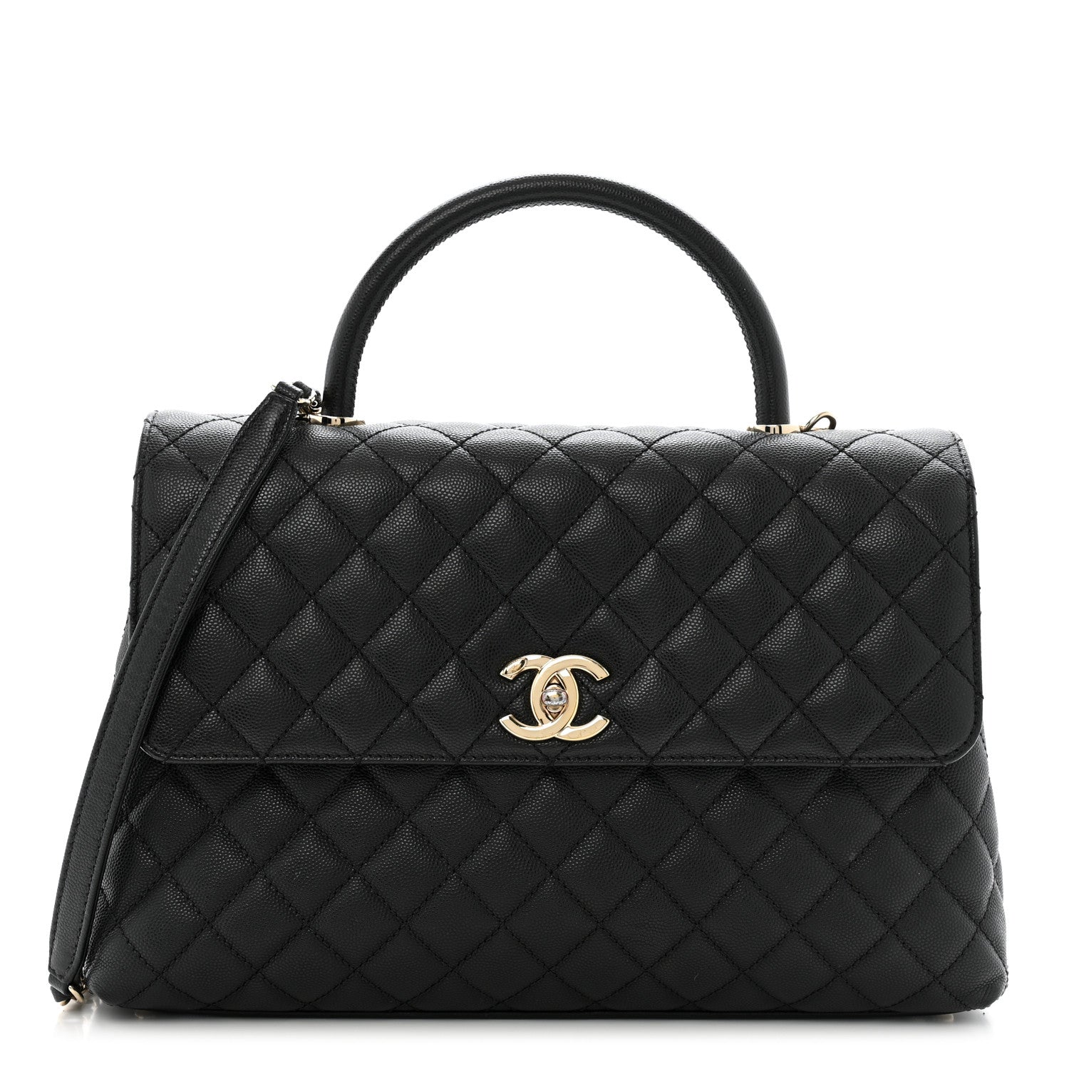 Chanel Caviar Quilted Medium Coco Handle Flap Black 1 of 14