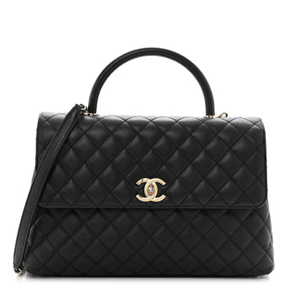 Chanel Caviar Quilted Medium Coco Handle Flap Black 1 of 14