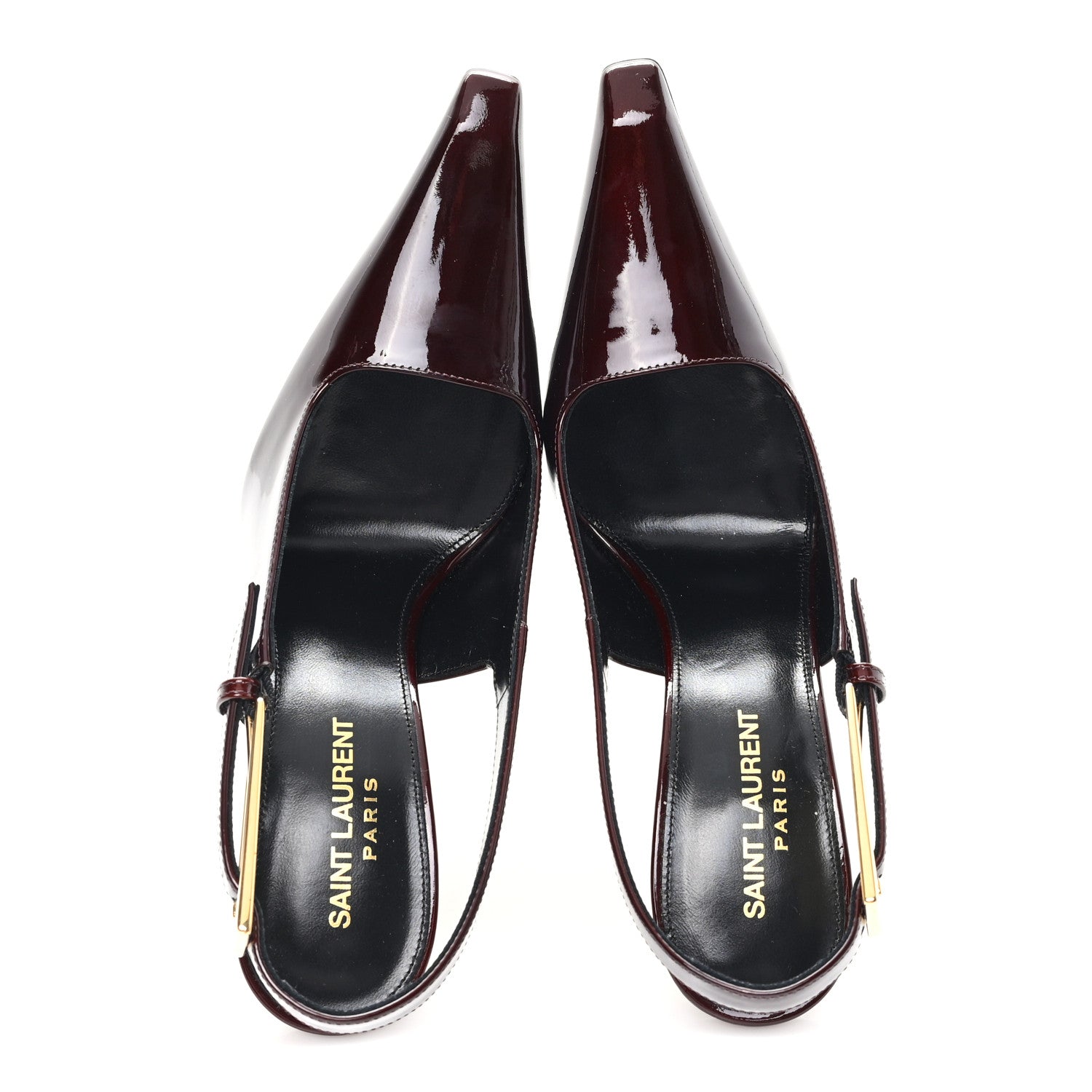 Saint Laurent Vernice Gloss Lee 110 Slingback Pumps 36.5 Marron Glacé 2 of 10