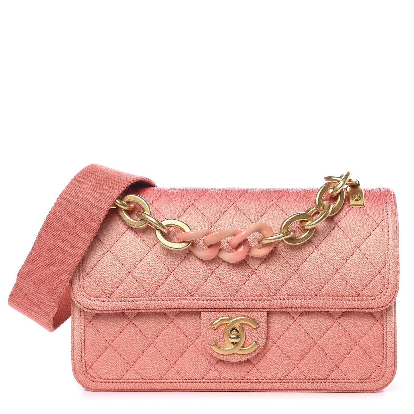 Caviar Quilted Medium Sunset On The Sea Flap Coral