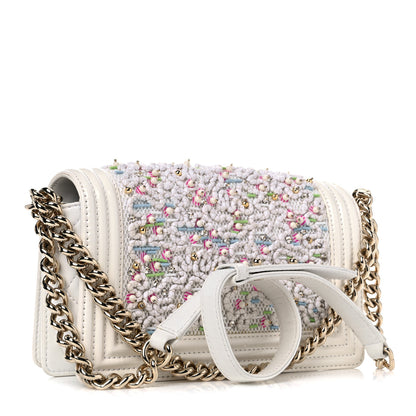 Chanel Patent Sequin Medium Boy Chanel Flap White Pink Light Blue 3 of 18