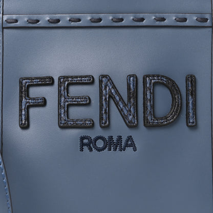 Fendi Vitello King Plexiglass Elaphe Snakeskin Print Logo Mini Fendi Sunshine Shopper Tote Mirto 7 of 9