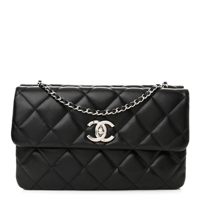 Chanel Lambskin Quilted Double Sided Clutch With Chain Black 1 of 12