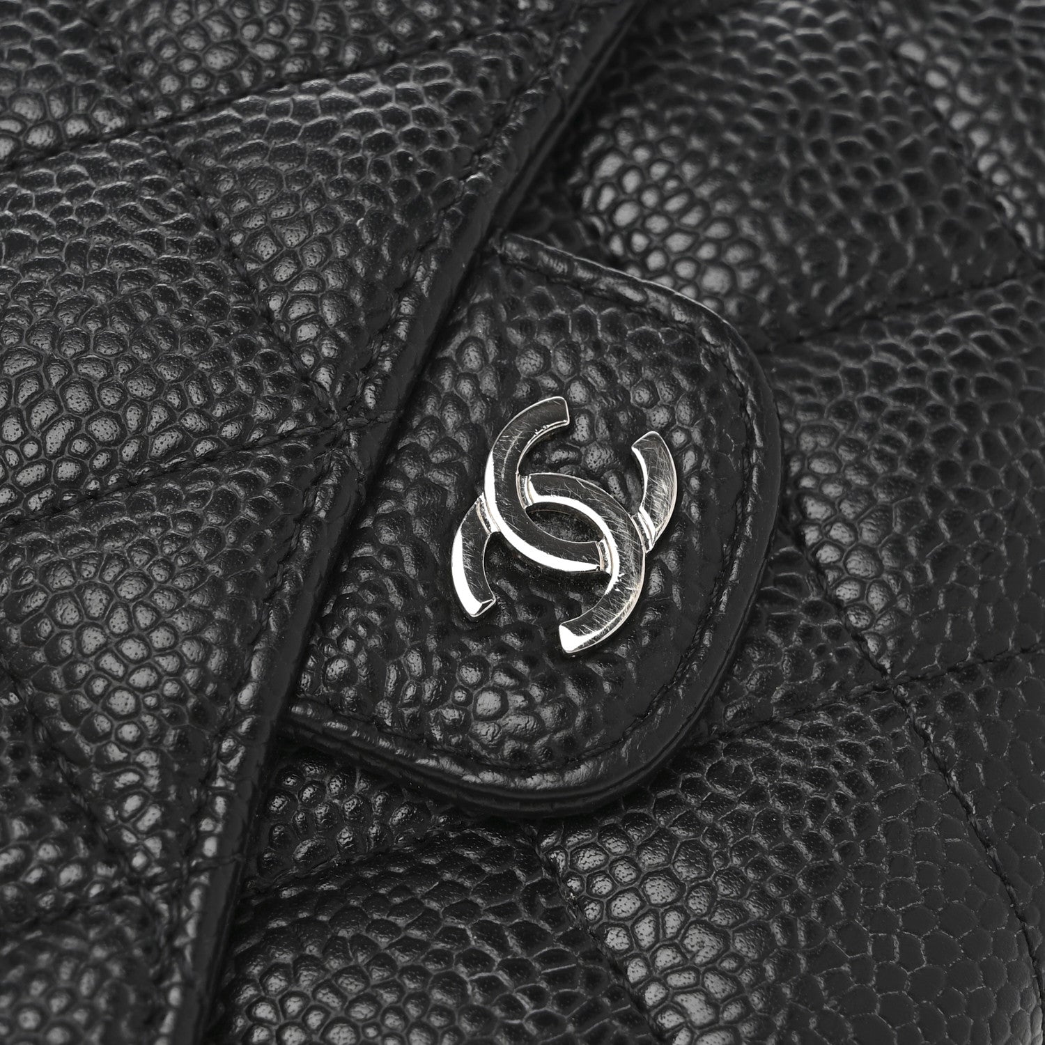Chanel Caviar Quilted Compact Flap Wallet Black 6 of 6