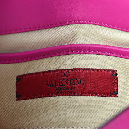 Valentino Garavani Vitello Mini Rockstud Flap Saddle Crossbody Bag Fuxia 6 of 15