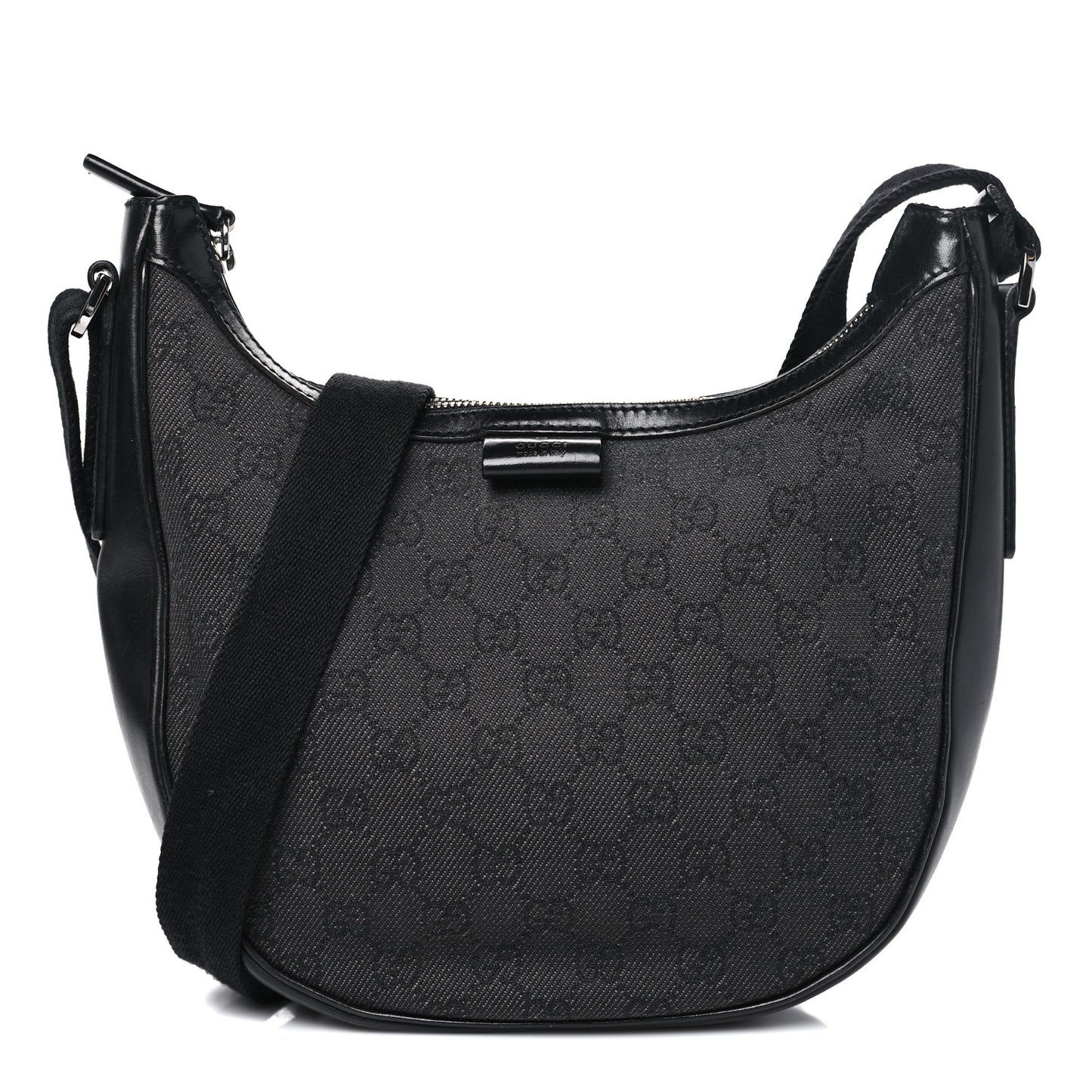 Denim Monogram Shoulder Bag Black