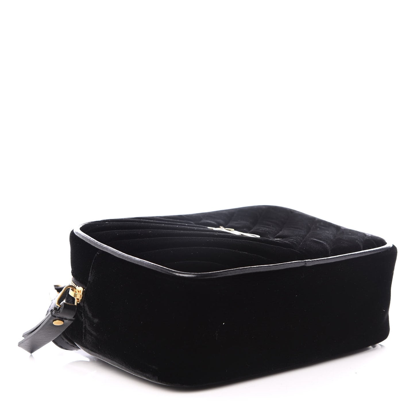 Velour Matelasse Monogram Lou Belt Bag Black
