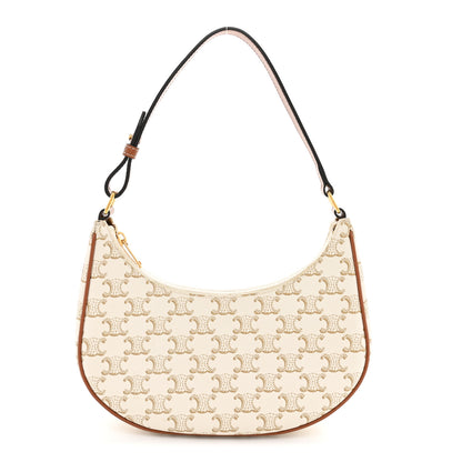 Celine Canvas Calfskin Ava Triomphe Shoulder Bag White 1 of 12