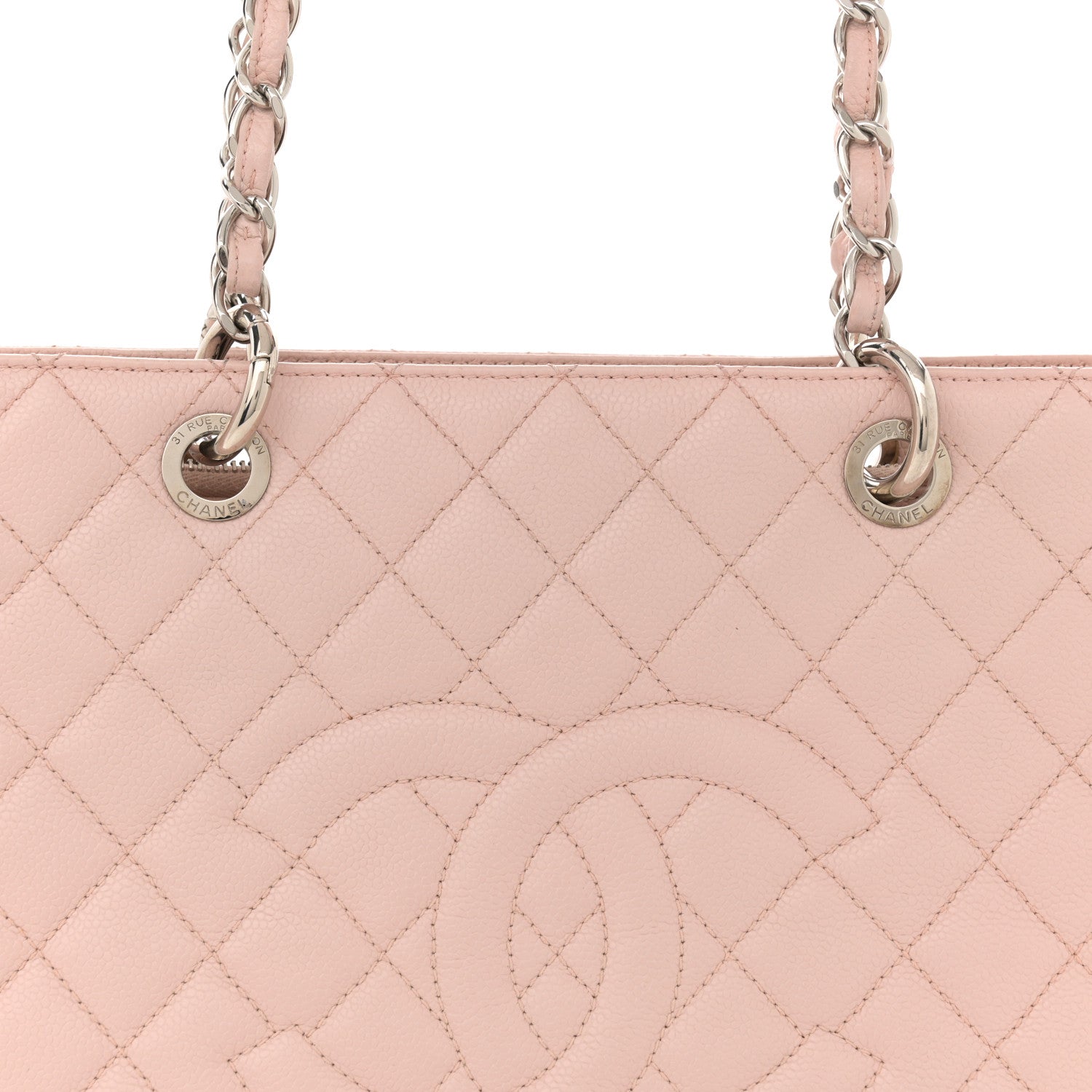 Chanel Caviar Quilted Grand Shopping Tote GST Light Pink 8 of 12