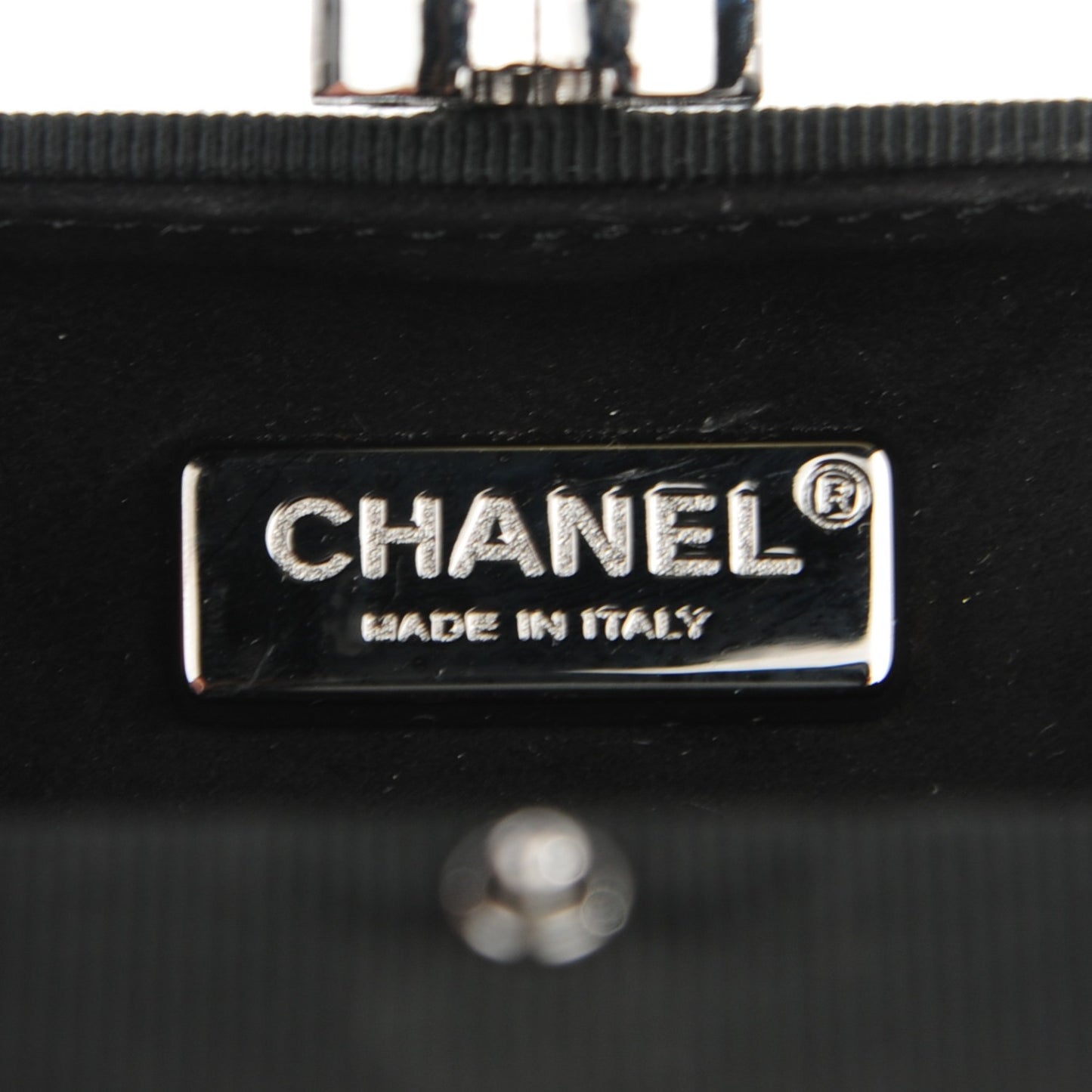 Grosgrain Crystal Box Wristlet Clutch Black White