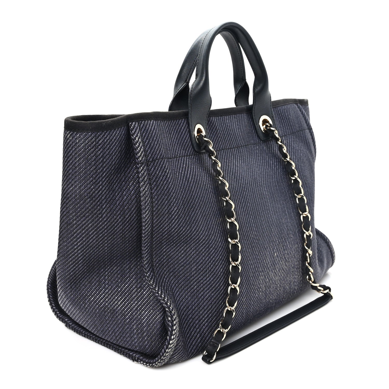 Chanel Mixed Fibers Calfskin Medium Deauville Tote Black 3 of 11