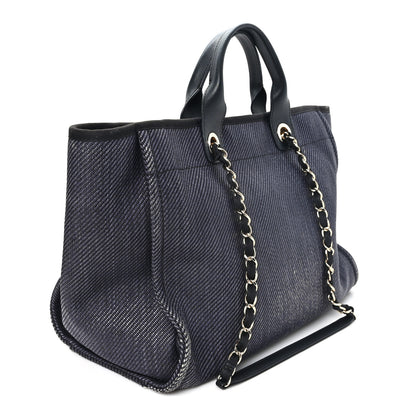 Chanel Mixed Fibers Calfskin Medium Deauville Tote Black 3 of 11