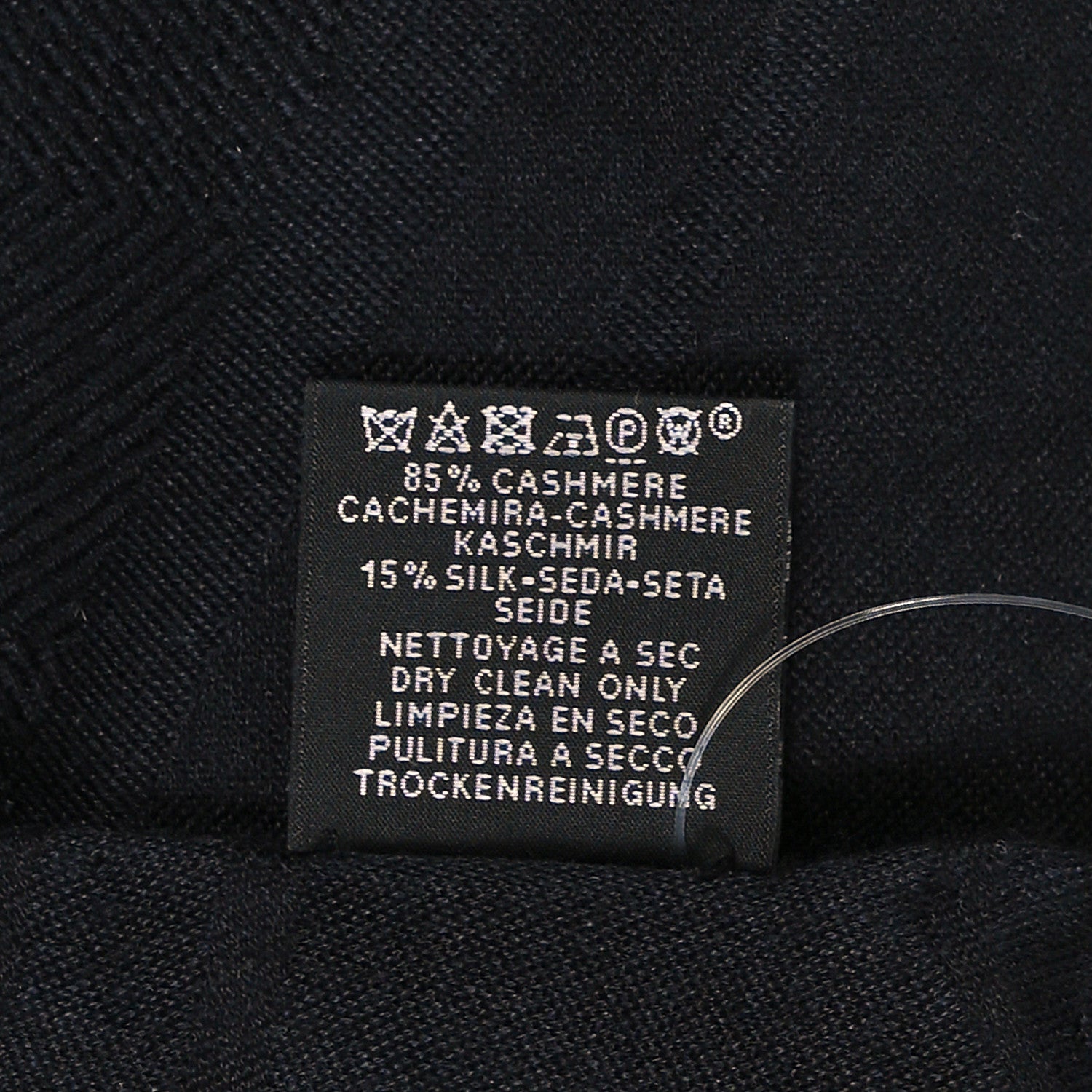 Hermes Cashmere Silk New Libris Stole Black 5 of 5