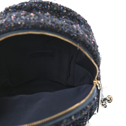 Chanel Tweed Front Pocket Backpack Navy 5 of 8