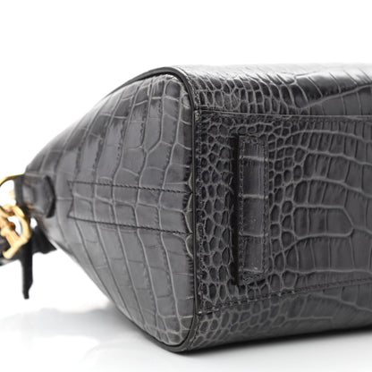 Givenchy Calfskin Crocodile Embossed Mini Antigona Storm Grey 9 of 11
