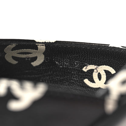 Chanel Printed Lambskin CC Platform Sandals 39 Black White 6 of 9