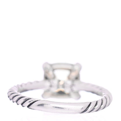 David Yurman Sterling Silver Diamond Prasiolite 8mm Chatelaine Ring 52 6 4 of 5