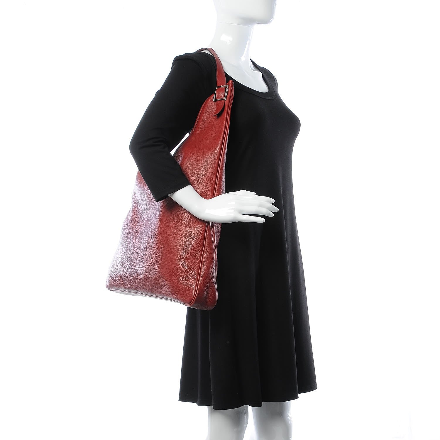 Hermes Taurillon Clemence Massai GM Rouge Garance 2 of 10
