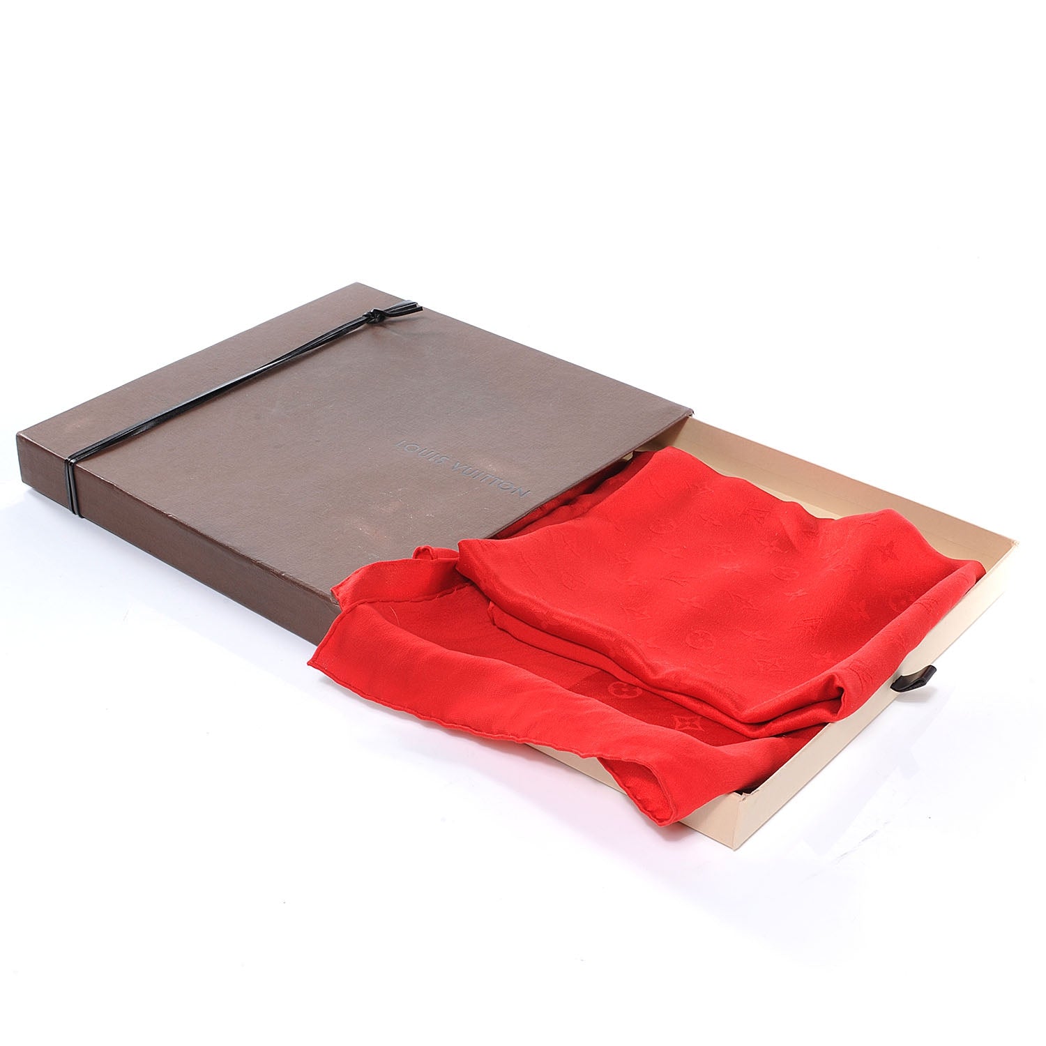 Louis Vuitton Silk Monogram Monaco Scarf Red 5 of 8