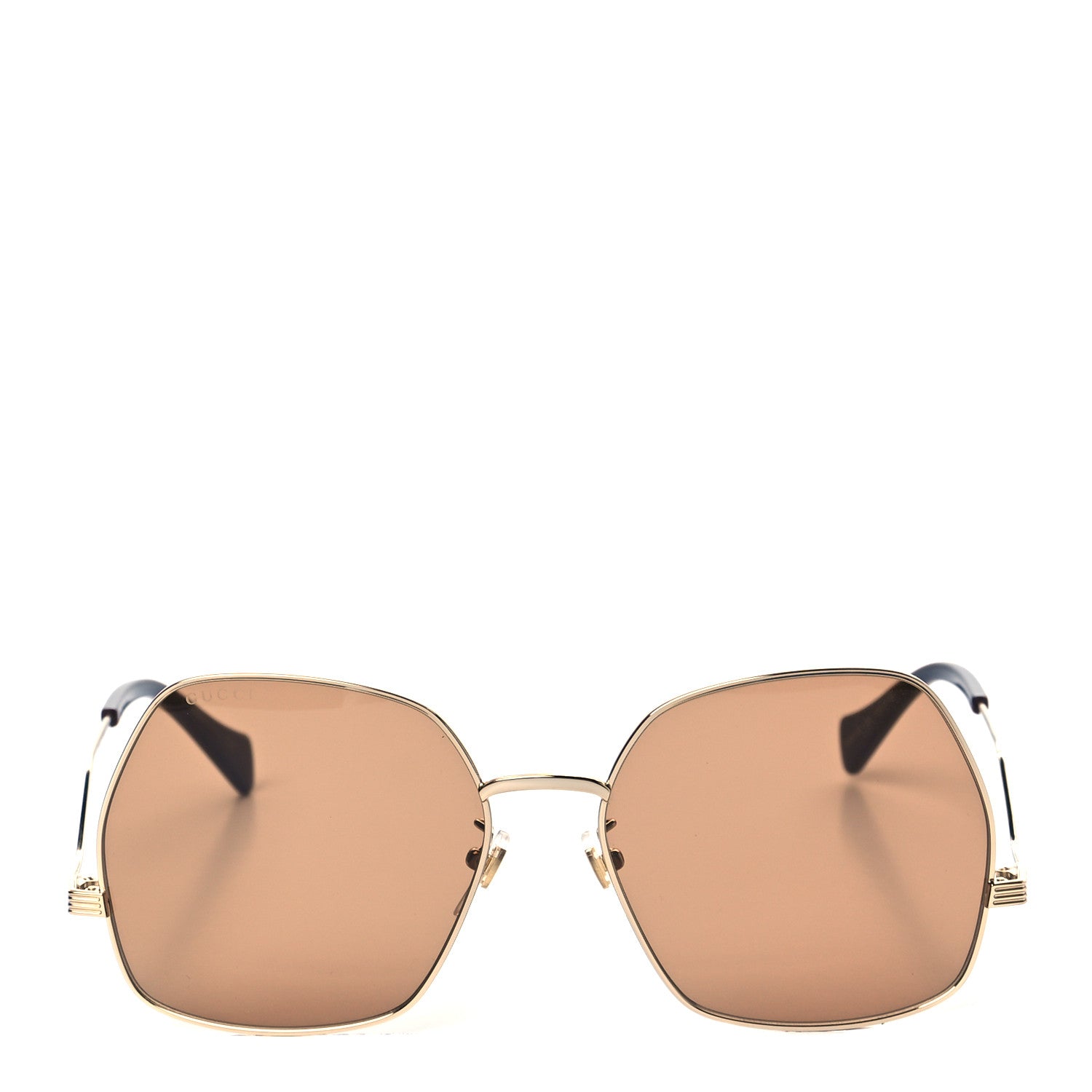 Gucci Metal Frame Sunglasses GG0972S Gold Brown 3 of 7