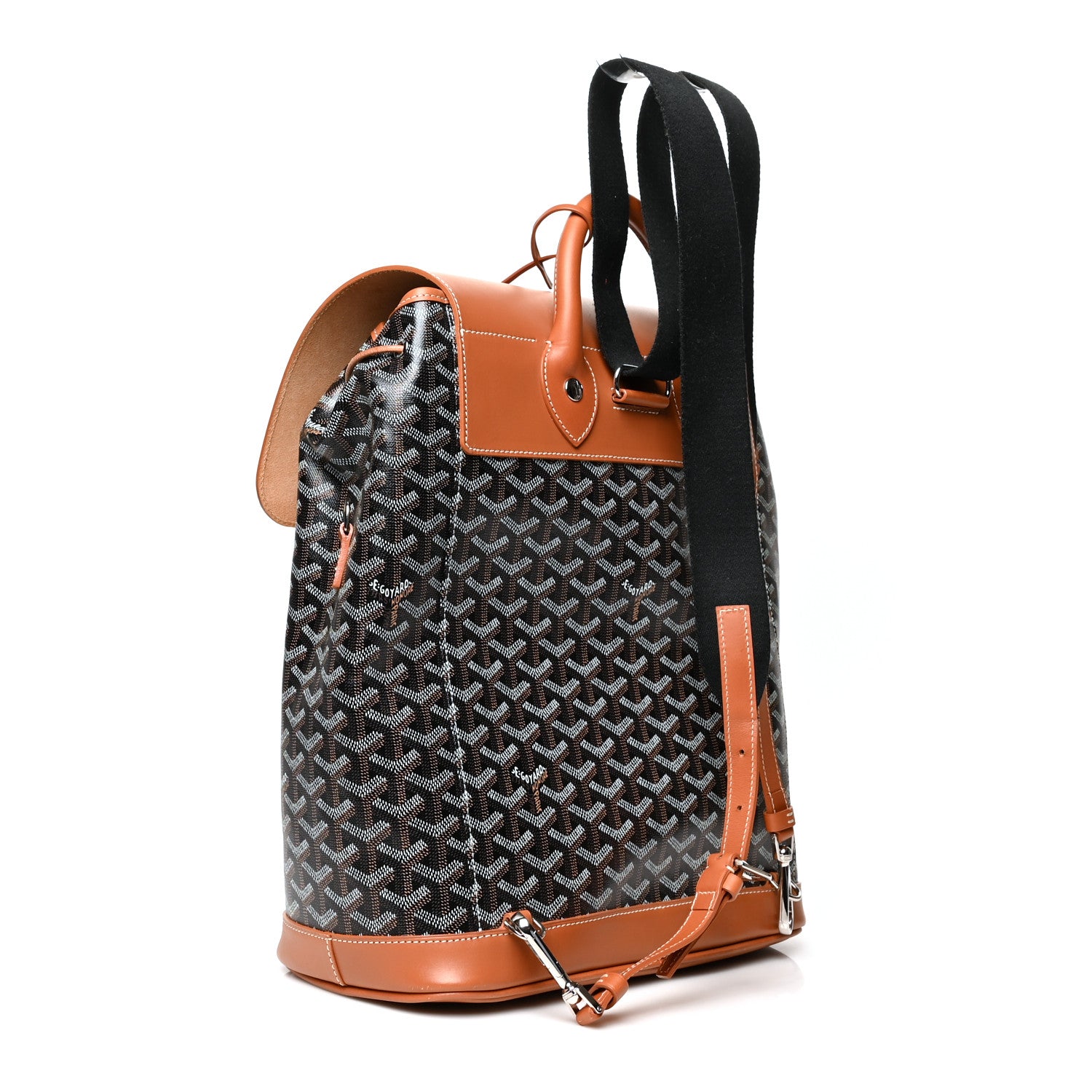 Goyard Goyardine Calfskin Alpin MM Backpack Gold Black 3 of 11