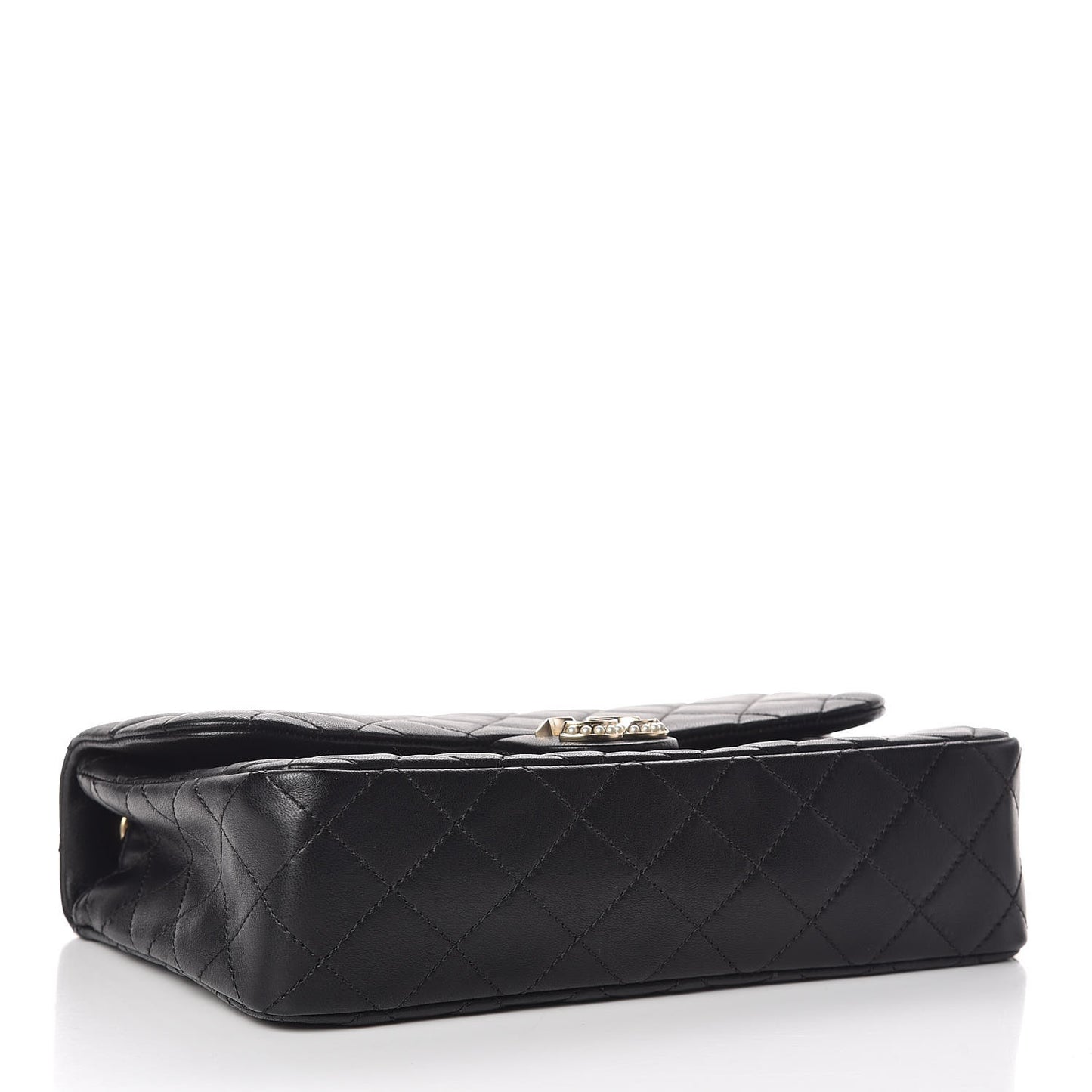 Lambskin Quilted Medium Westminster Pearl Flap Black