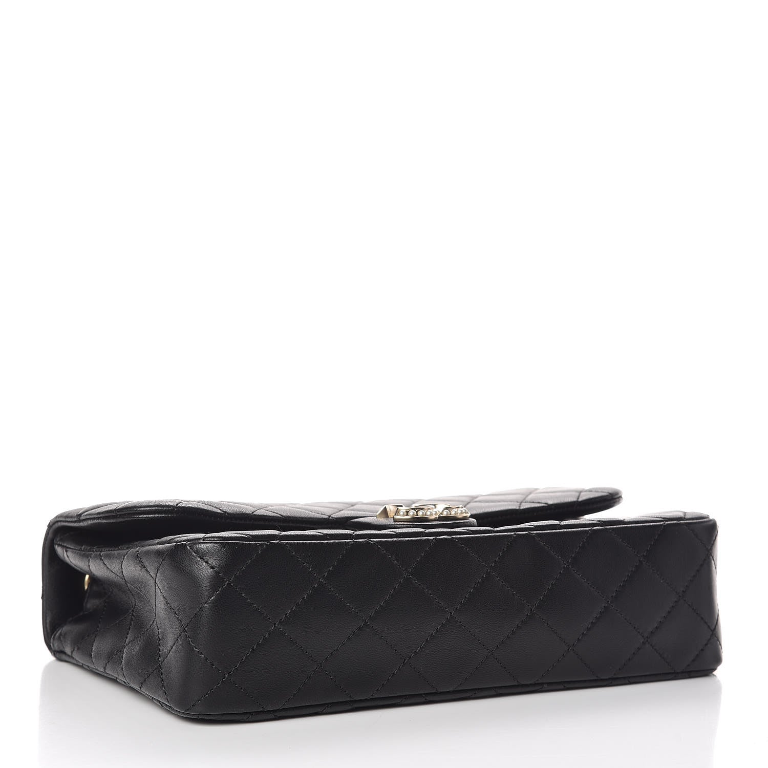 Chanel Lambskin Quilted Medium Westminster Pearl Flap Black 4 of 10