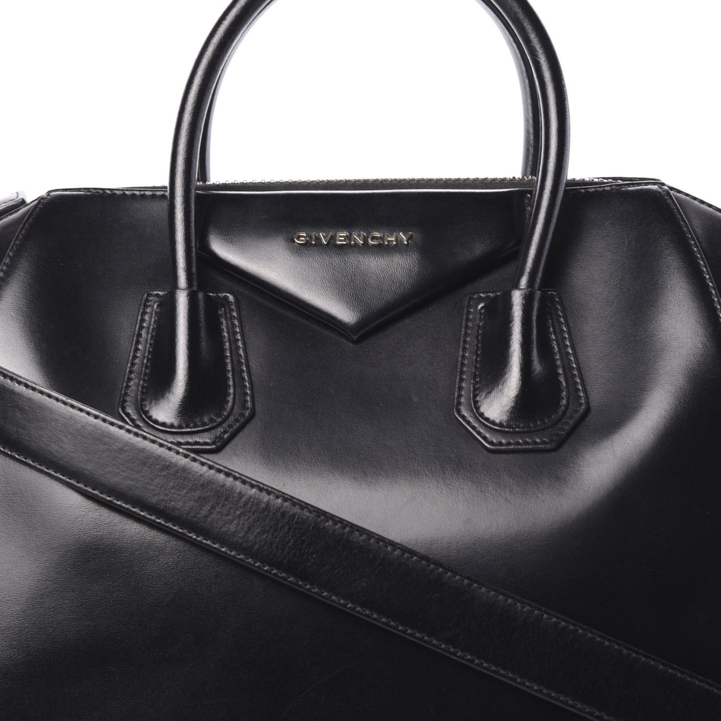 Shiny Lord Calfskin Medium Antigona Black
