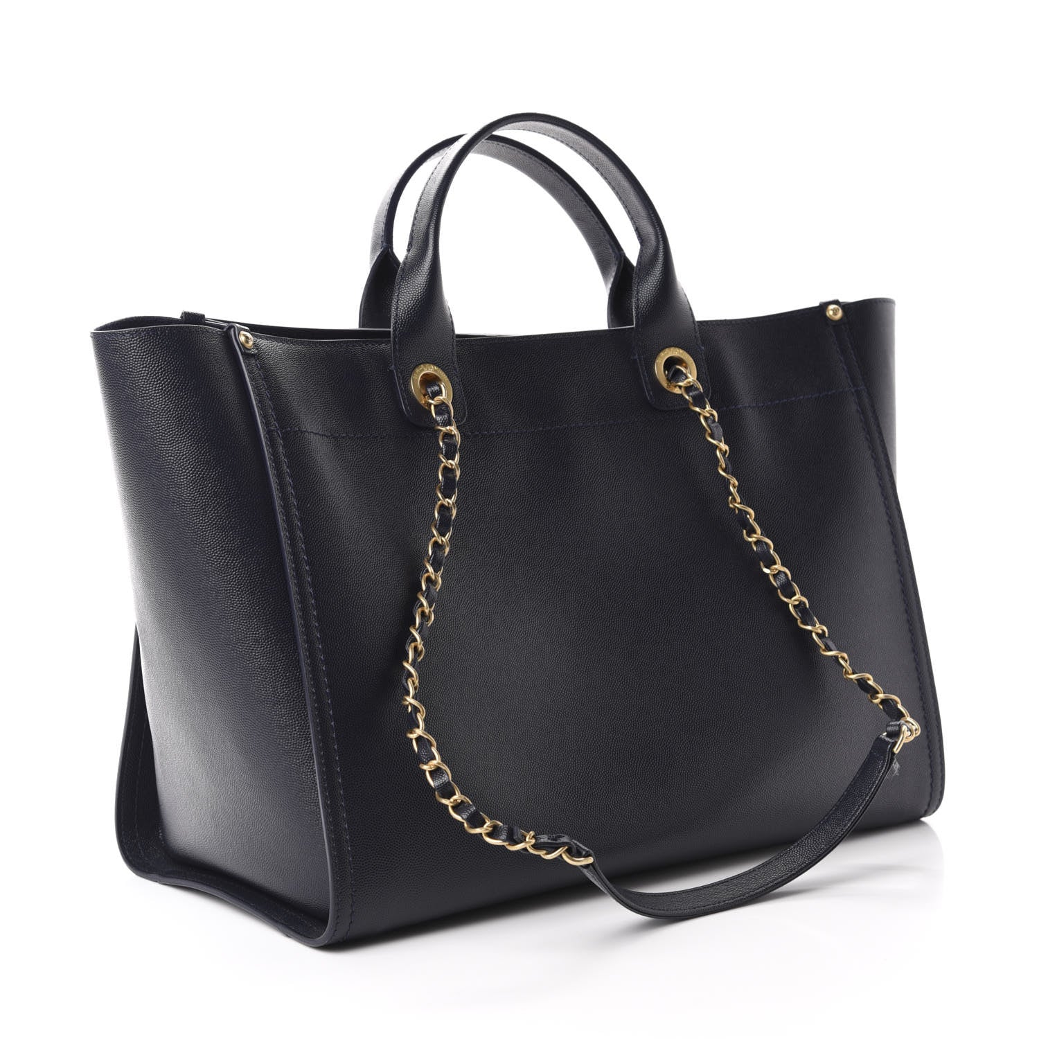 Chanel Caviar Medium Studded Deauville Tote Navy 3 of 11