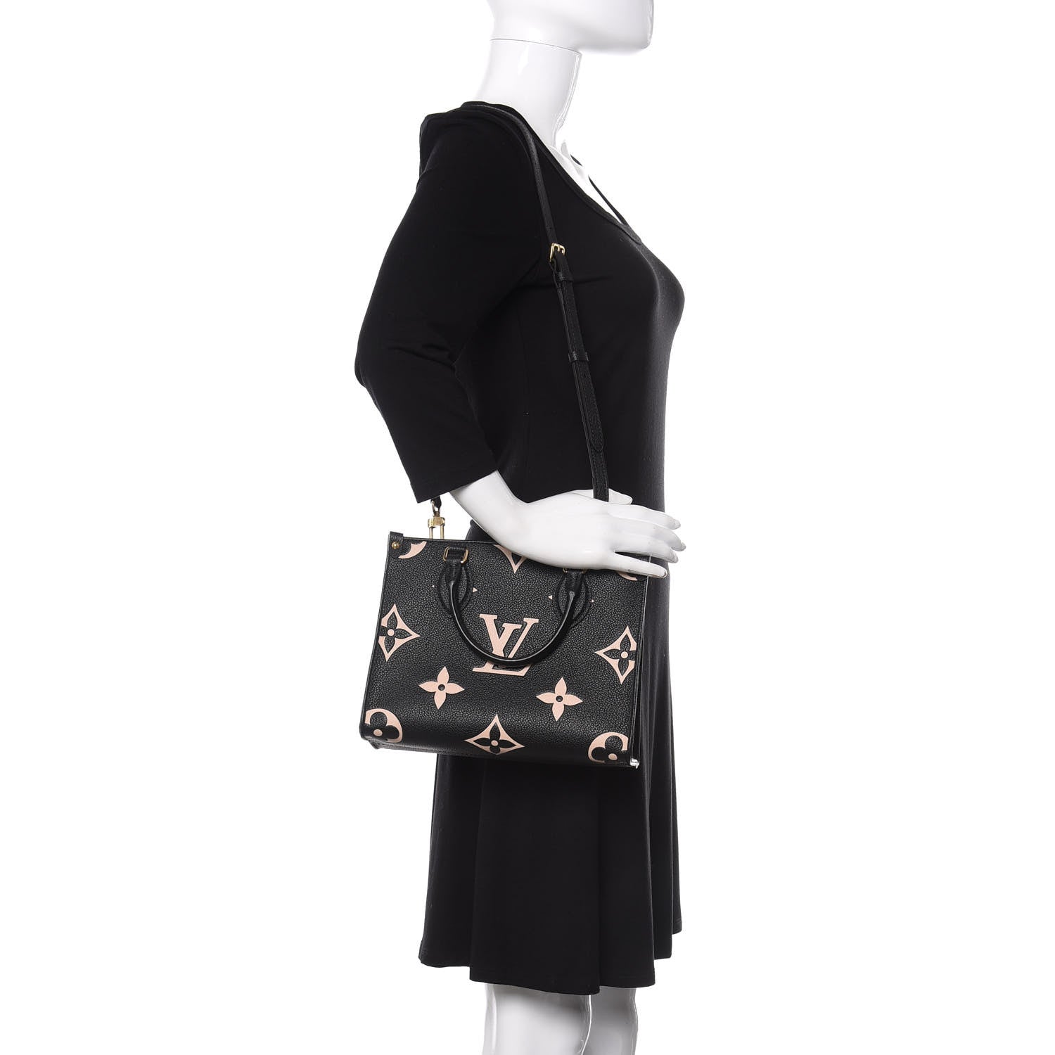Louis Vuitton Empreinte Monogram Giant Onthego PM Black Beige 2 of 10