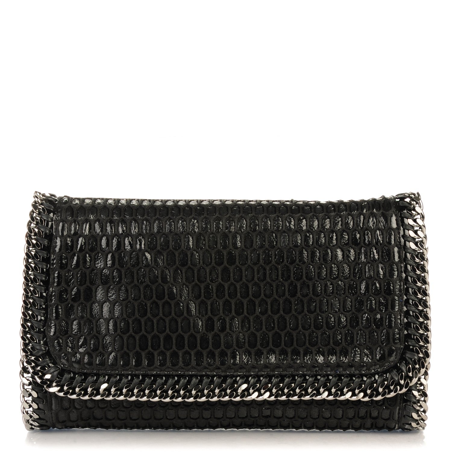 Stella McCartney Net Patent Falabella Clutch Black 1 of 8