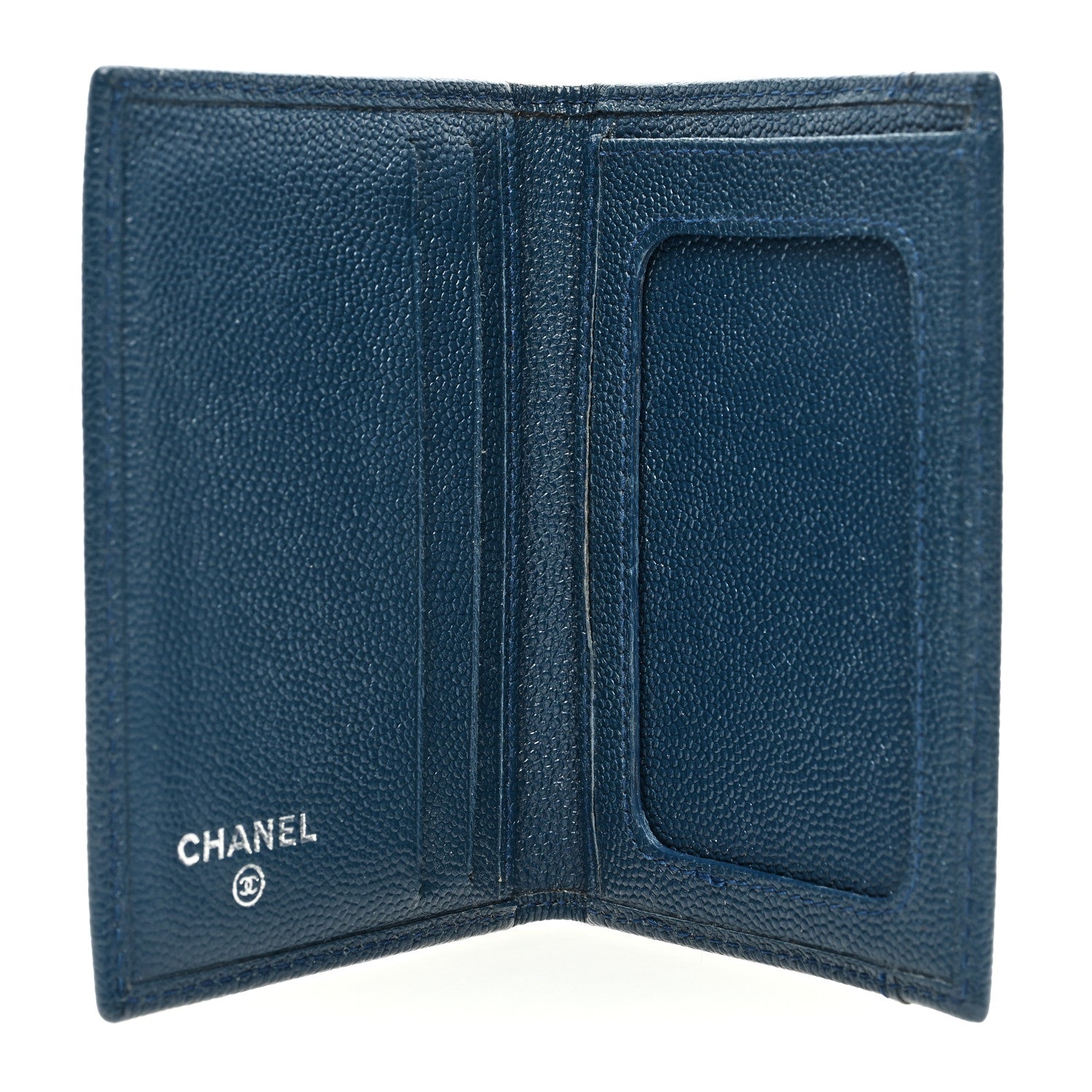 Chanel Caviar CC Card Holder Blue 5 of 8