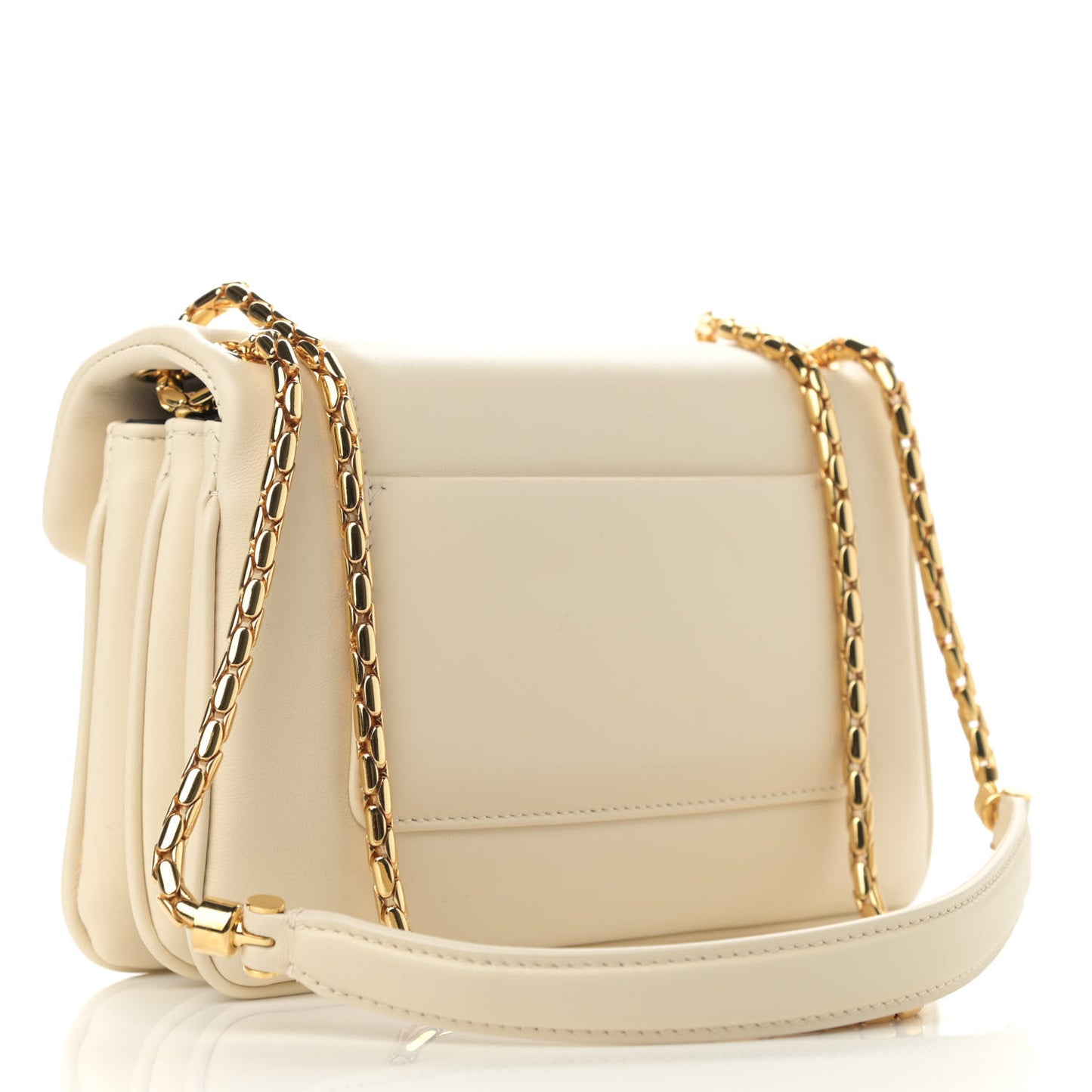 Calfskin Matelasse Serpenti Reverse Crossbody Bag Ivory Opal