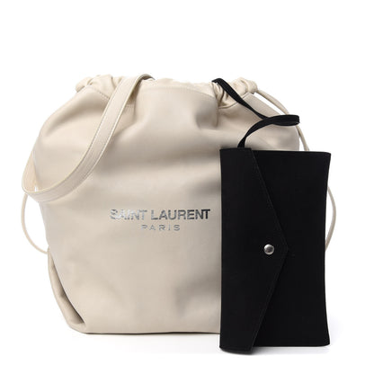 Saint Laurent Lambskin Teddy Drawstring Bag Crema Soft 1 of 10