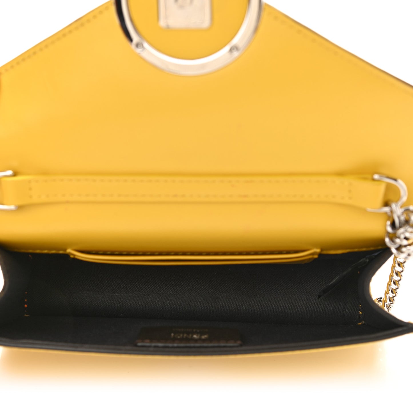 Vitello Cruise F is Fendi Bi-Color FF 1974 Embossed Envelope Belt Bag Maya Black Sunflower