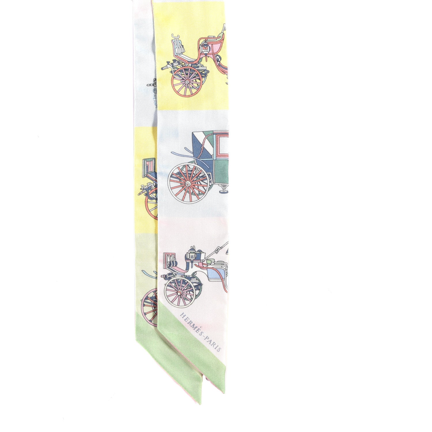 Hermes Silk Les Voitures Exquises Twilly Rose Pale Jaune Pale 2 of 4