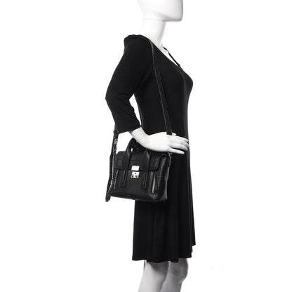 3.1 Phillip Lim 3.1 Textured Calfskin Mini Pashli Satchel Black 2 of 8