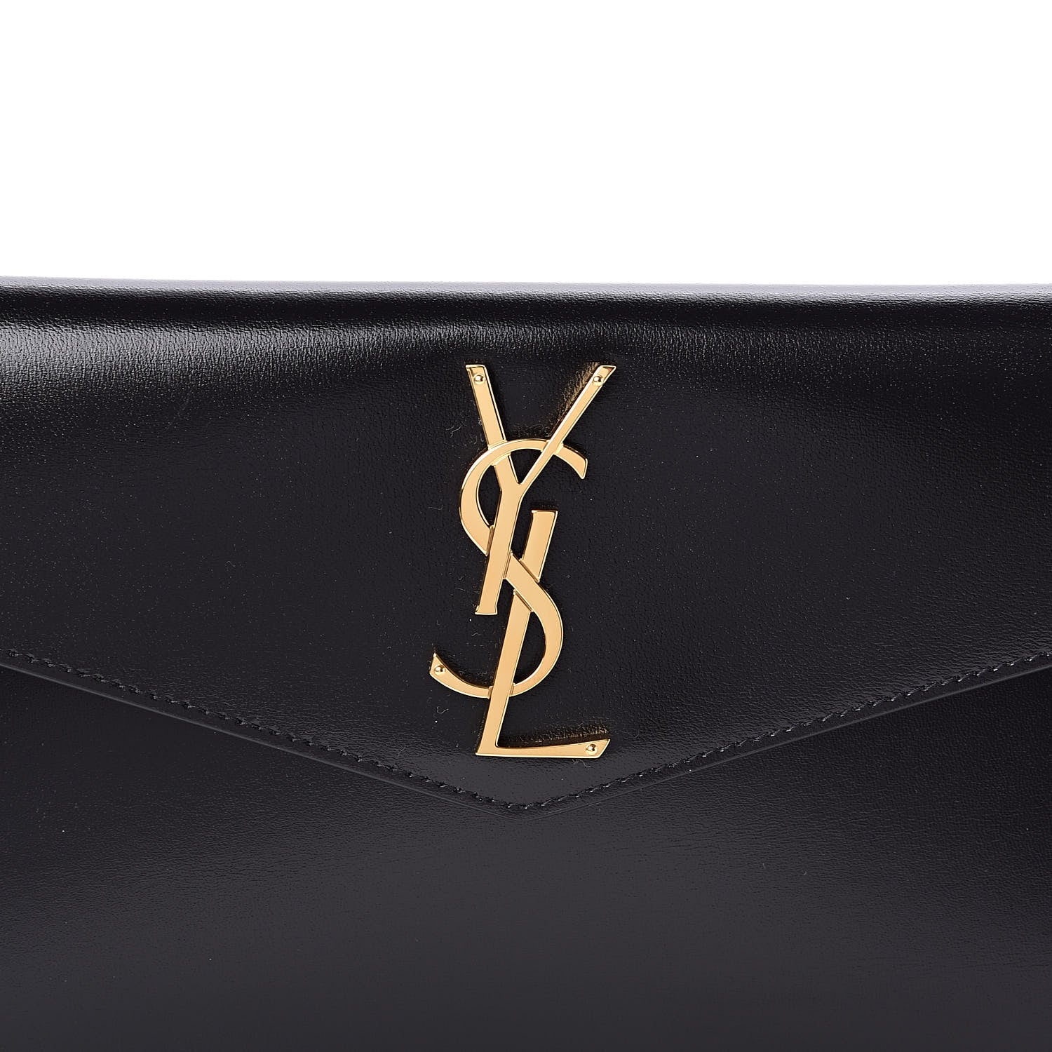 Saint Laurent Smooth Shiny Calfskin Monogram Uptown Pouch Black 8 of 9