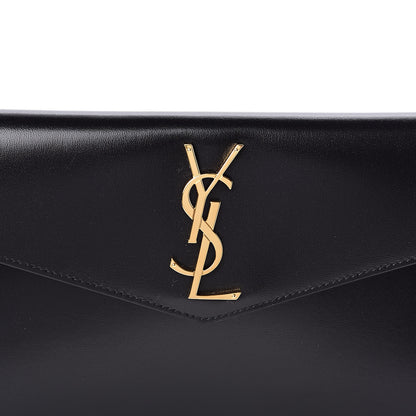 Saint Laurent Smooth Shiny Calfskin Monogram Uptown Pouch Black 8 of 9