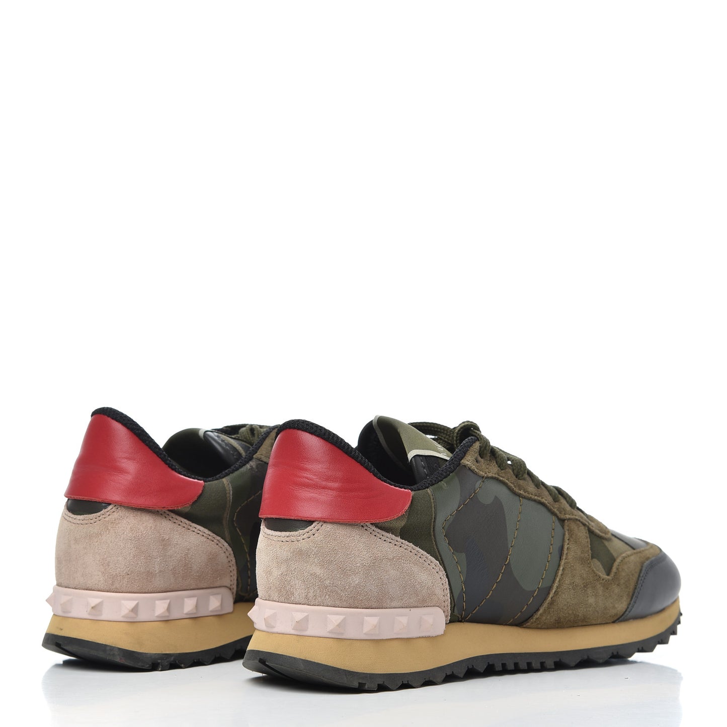 Nappa Suede Camouflage Womens Rockrunner Sneakers 37 Green Multicolor